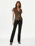 Marks & Spencer "Animal Print V-Neck Top"